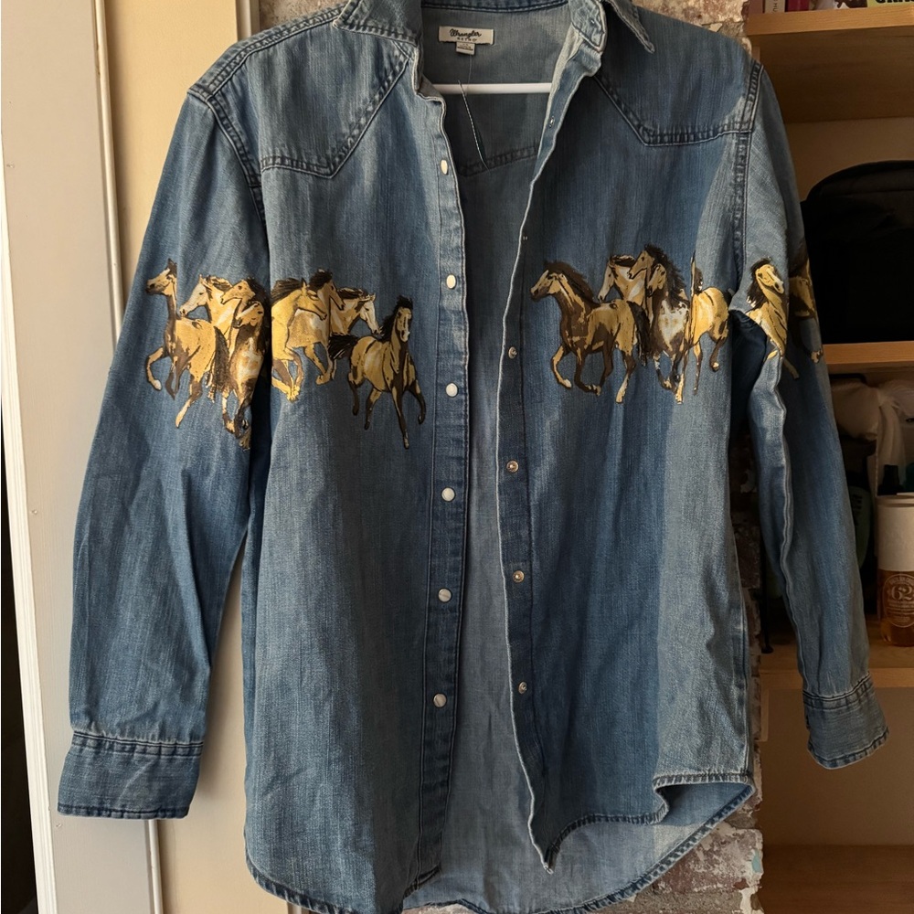 Wrangler Denim Shirt with Horse Print